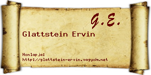 Glattstein Ervin névjegykártya